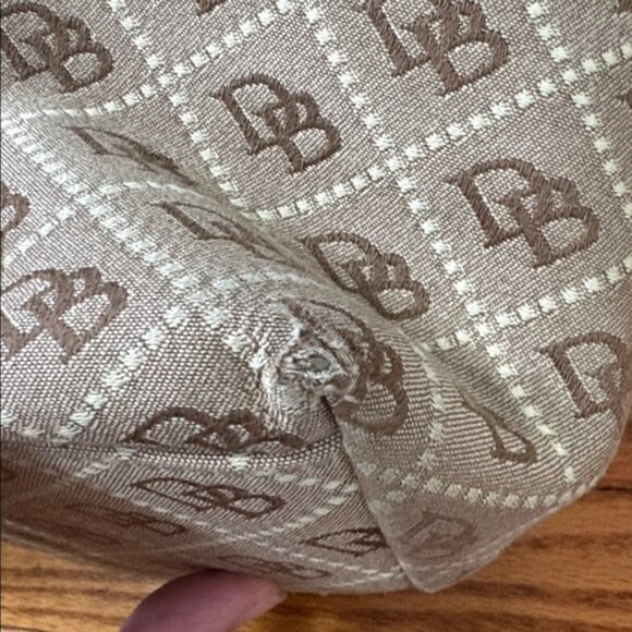 Vintage Dooney & Bourke Monogram Chiara Tote Bag Purse Brown - Picture 16 of 16